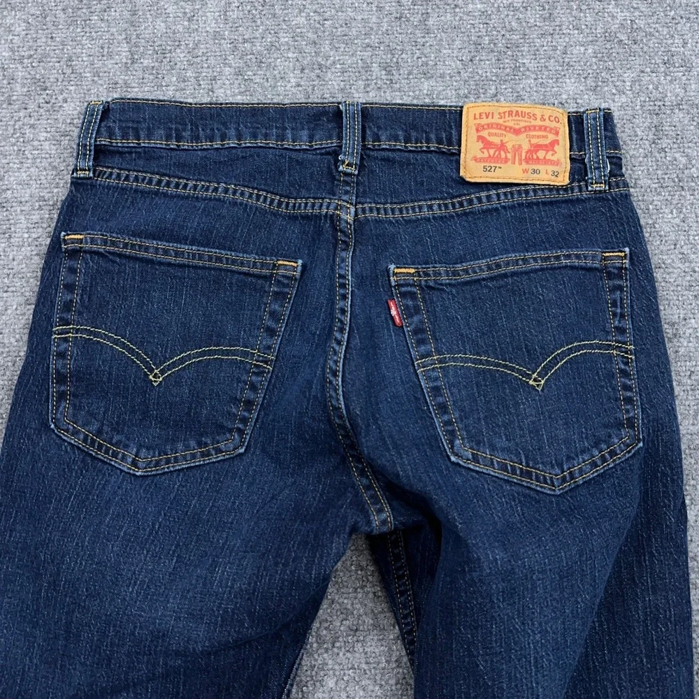 Levi's 527 Slim Bootcut Jeans Men's 30x32 Dark Wash Stretch Denim Western